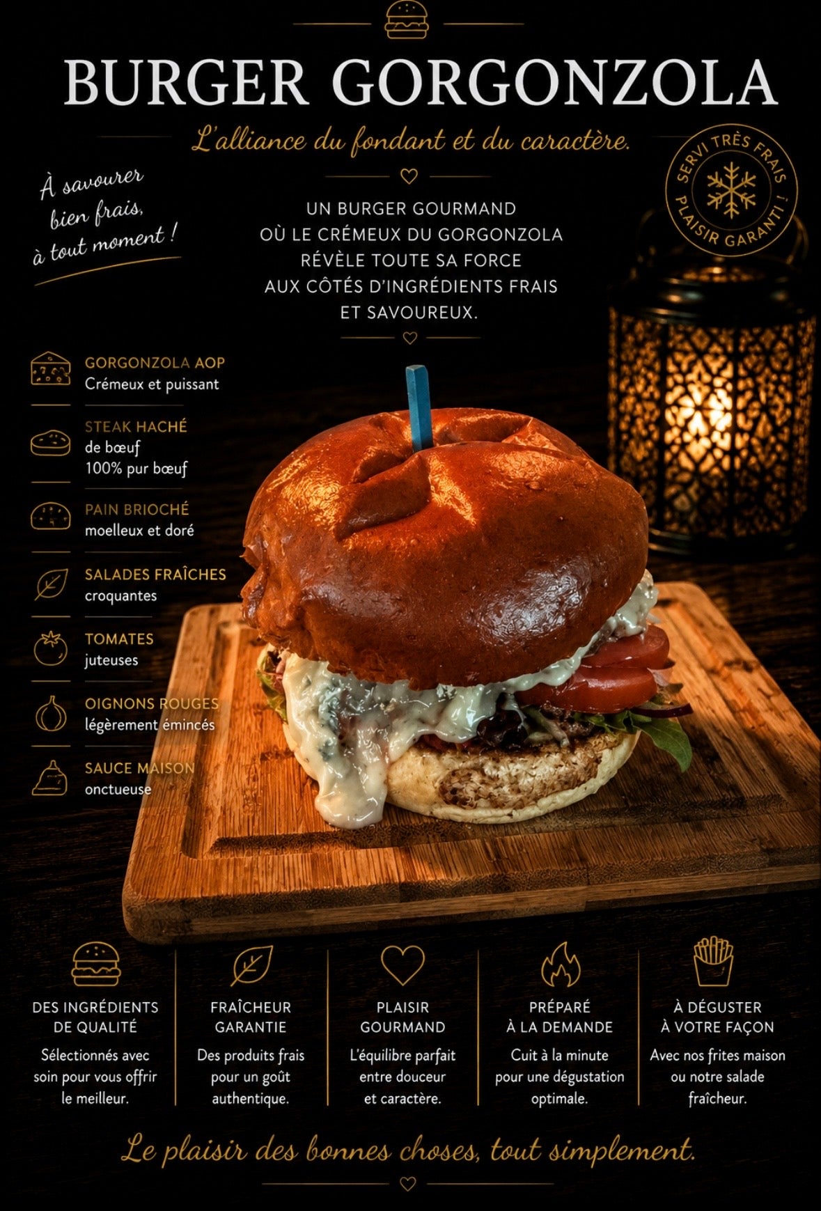 Burger Gorgonzola & ses Frites Maison