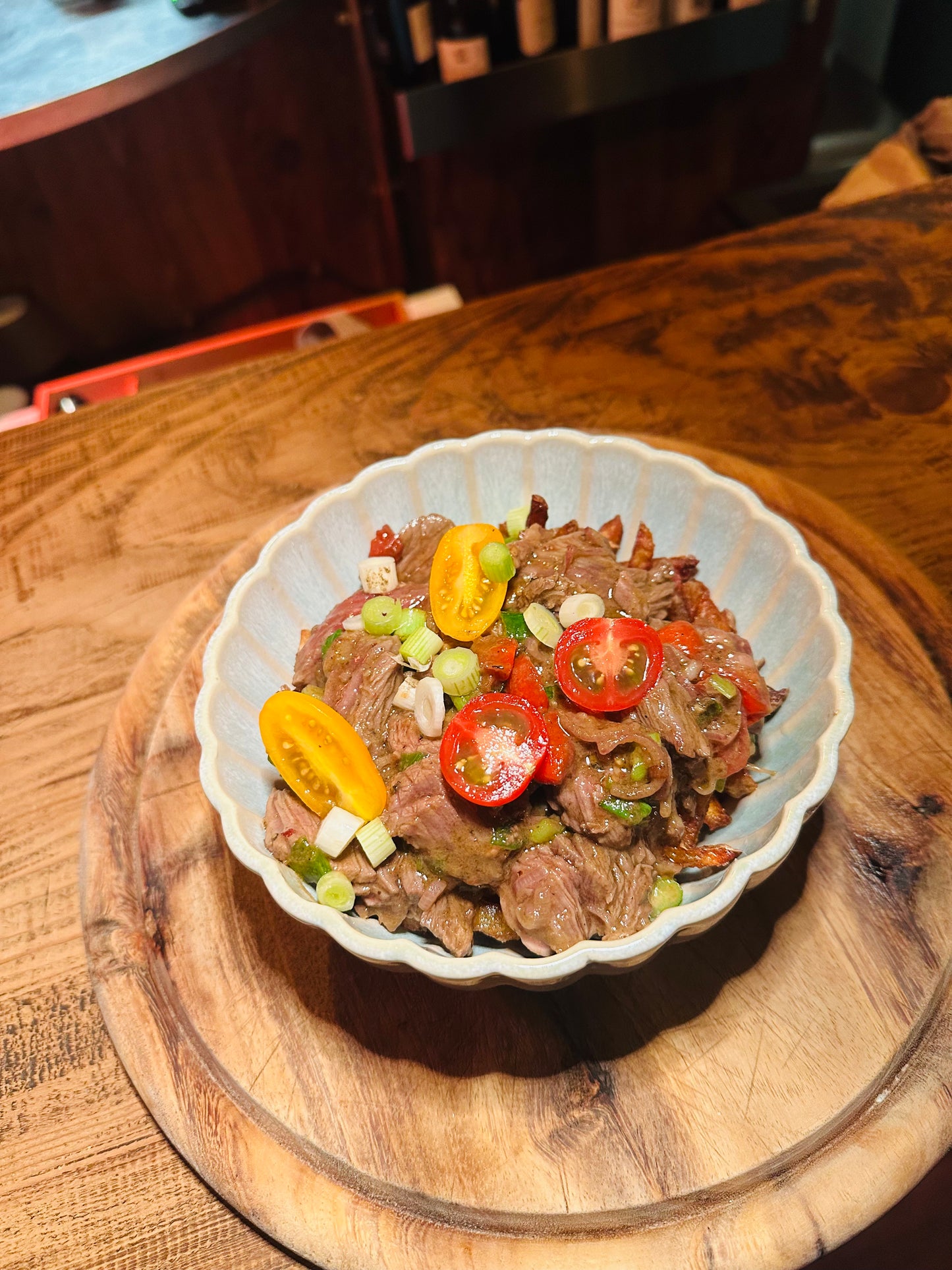 Sauté de bœuf façon malgache frites maison