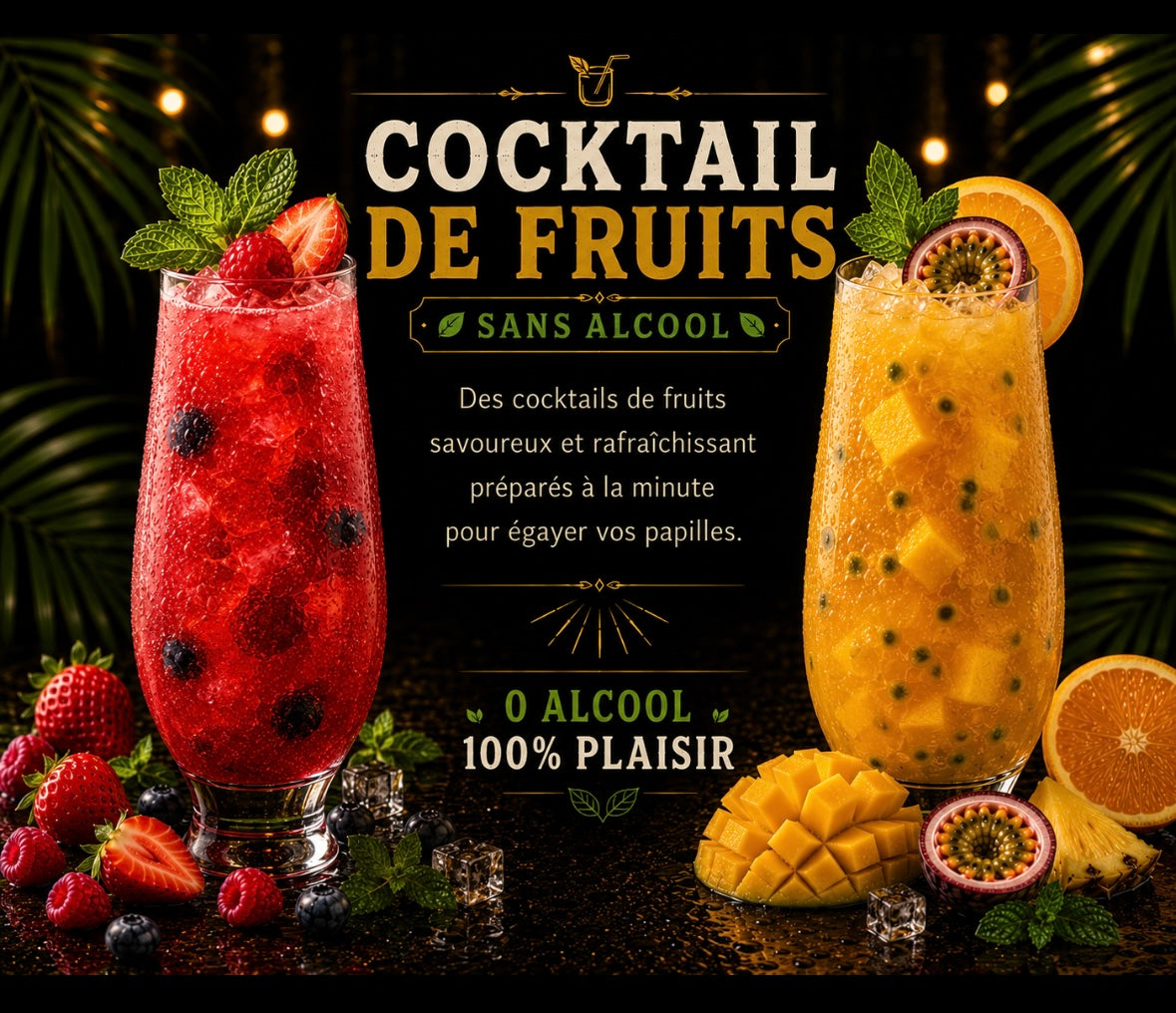 Cocktails de fruits (sans alcool)