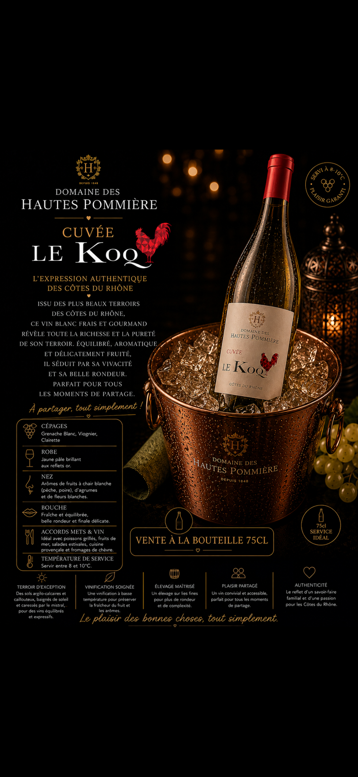 Bouteille de Domaine de haute Pommières Cuvée Koq