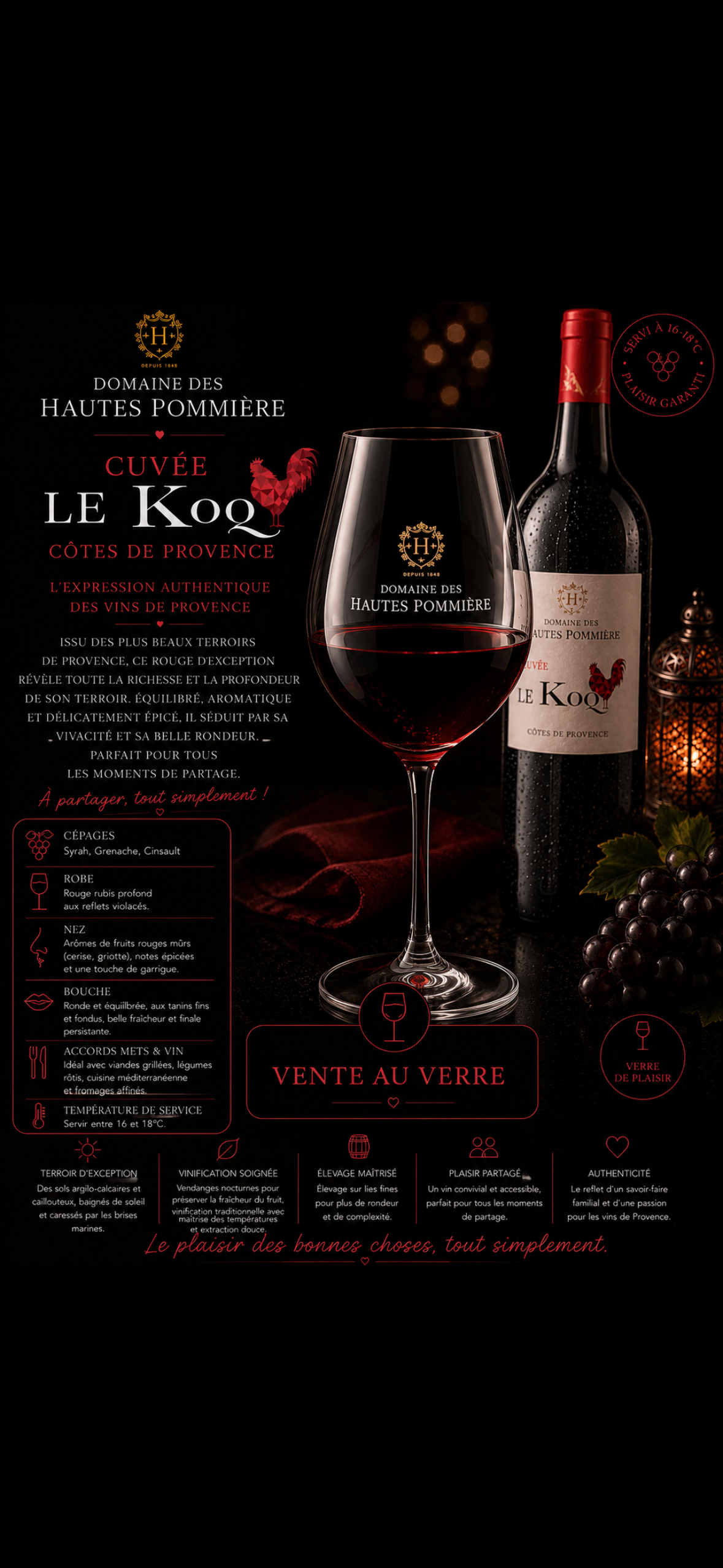 Verre Domaine des hautes pommières "Cuvée koq"
