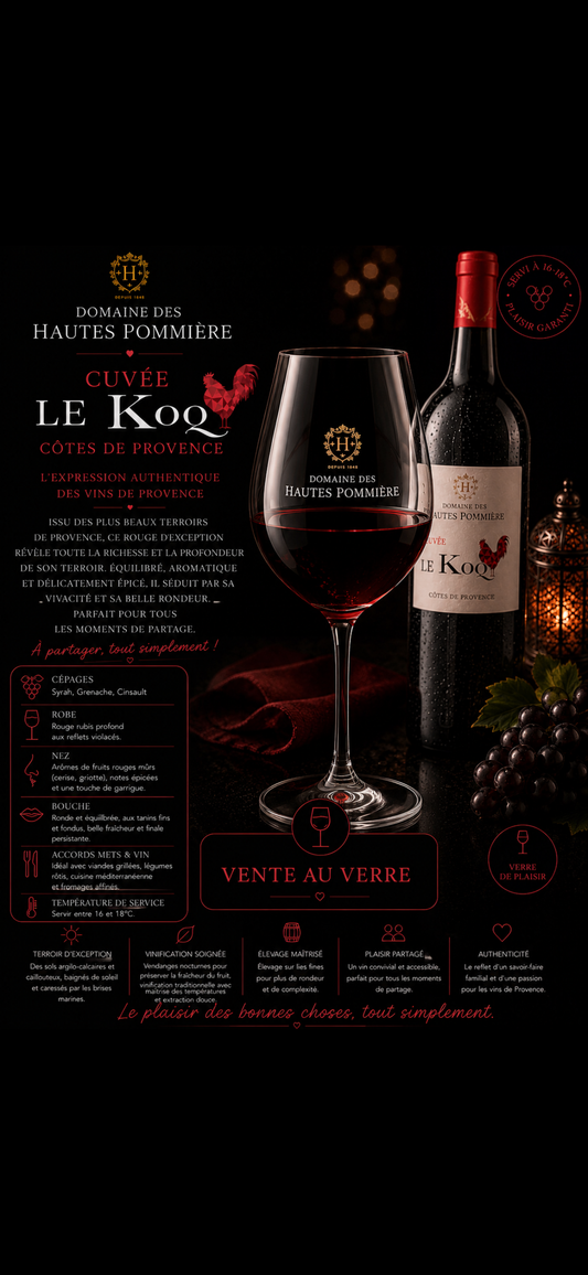 Verre Domaine des hautes pommières "Cuvée koq"