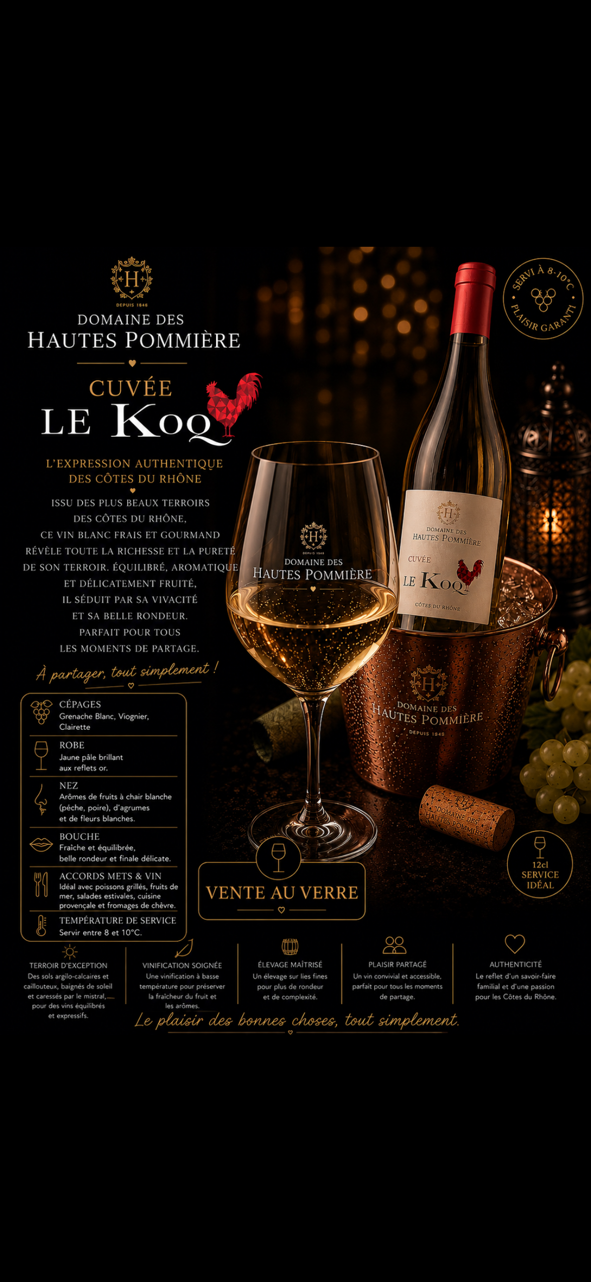 Verre de Domaine de Hautes Pommières