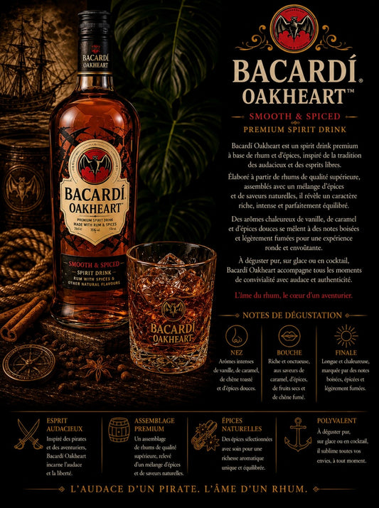 Rhum Bacardi Oakheart (cuban rhum spiced)