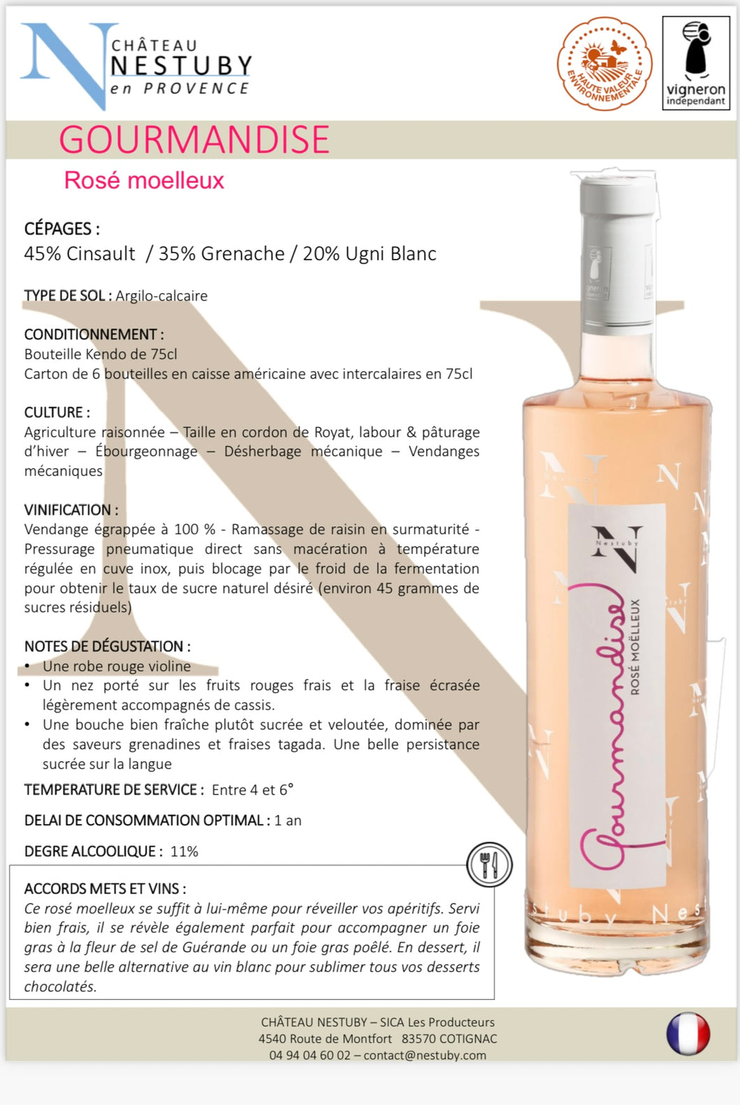Verre château Nestuby gourmandise moelleux